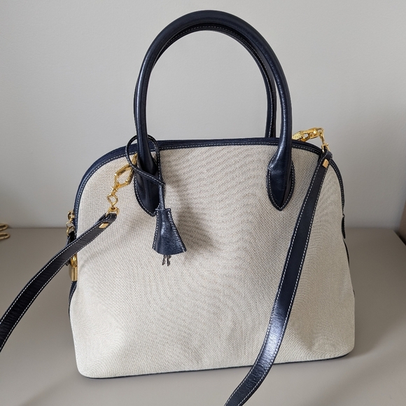 Mädler German Canvas Crossbody Purse with Leather Trim Vintage Classic Bag - Picture 3 of 8